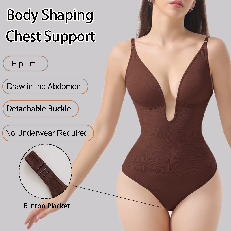Shapewear Bodysuit Firm - Women's Seamless Shapewear Backless Bodysuit Deep
