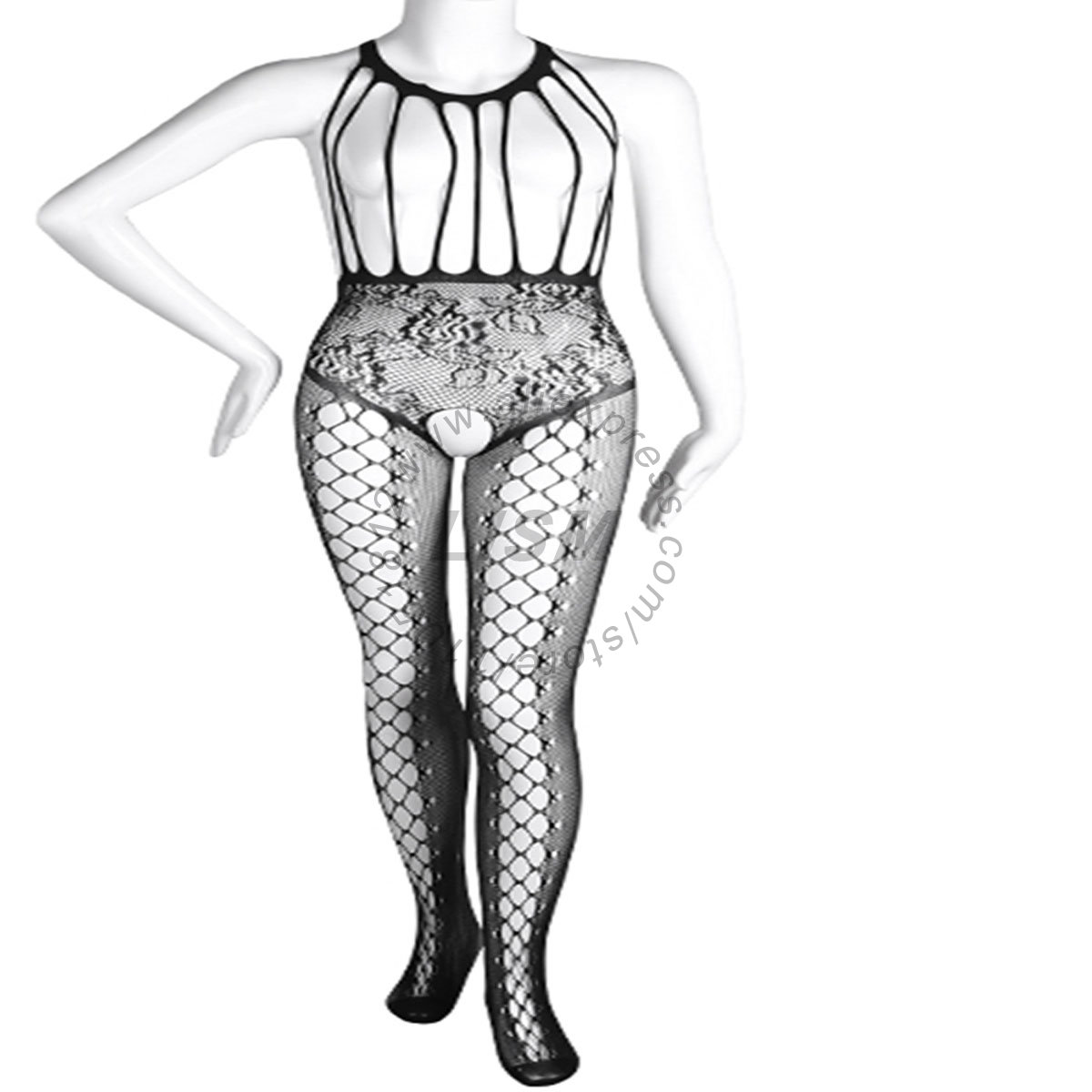 LISM Sexy Halter Cutout Open B - огляд і ціна Bodystocking Fishnet