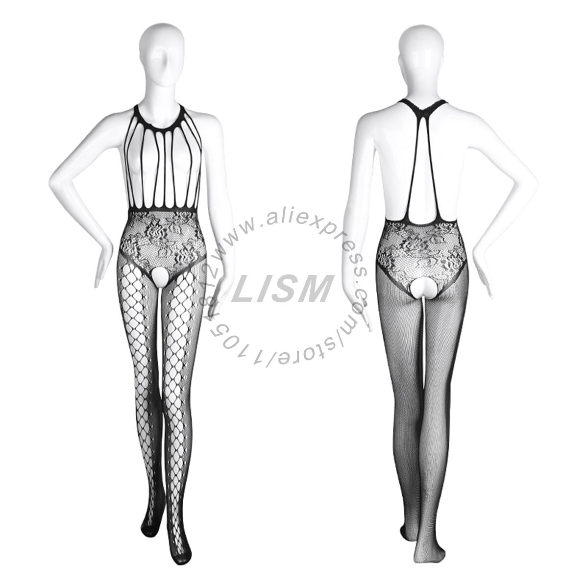 LISM Sexy Halter Cutout Open B - огляд і ціна Bodystocking Fishnet
