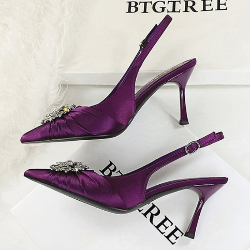 BIGTREE Shoes Rhinestone Buckl - огляд і ціна Slip Dress Satin
