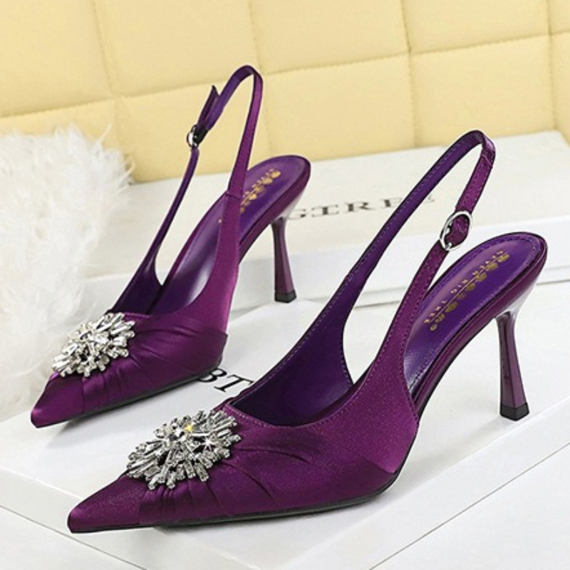 BIGTREE Shoes Rhinestone Buckl - огляд і ціна Slip Dress Satin